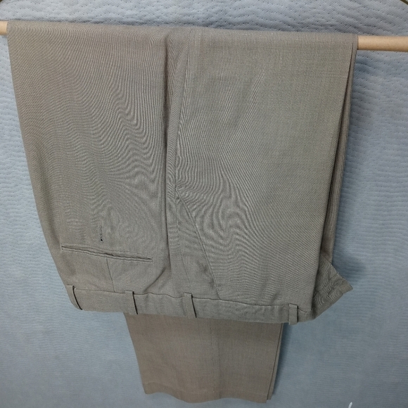 Perry Ellis men's 34"×32" tan polyester rayon wool - Picture 4 of 11